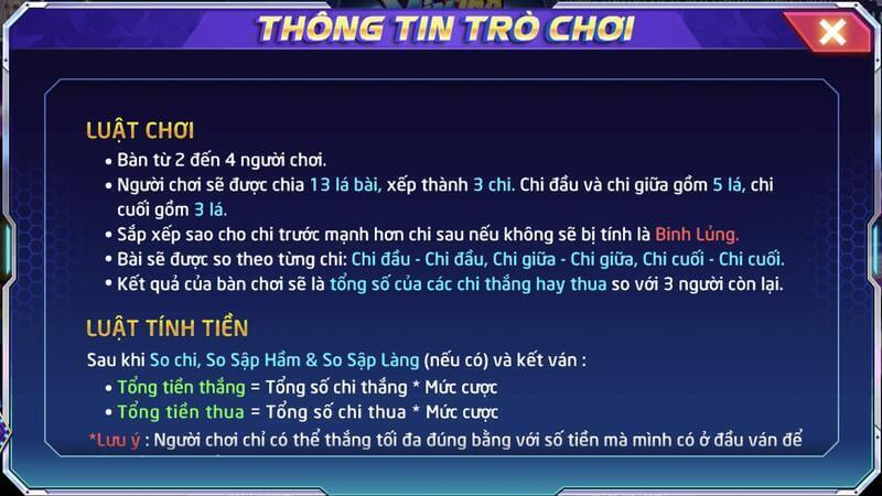 Luật chơi Mậu binh tại Vin168